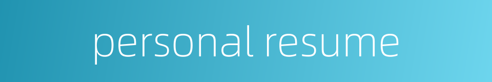 personal resume的同义词