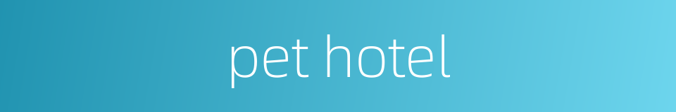pet hotel的同义词