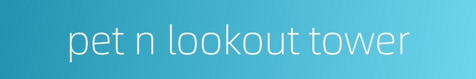 pet n lookout tower的同义词