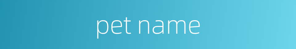 pet name的同义词