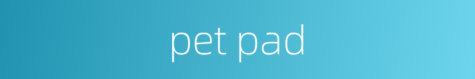 pet pad的同义词