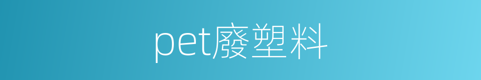 pet廢塑料的同義詞