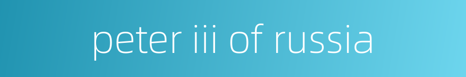 peter iii of russia的同义词