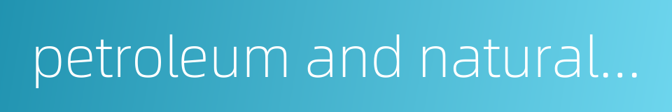petroleum and natural gas的同义词