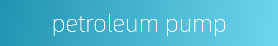 petroleum pump的同义词
