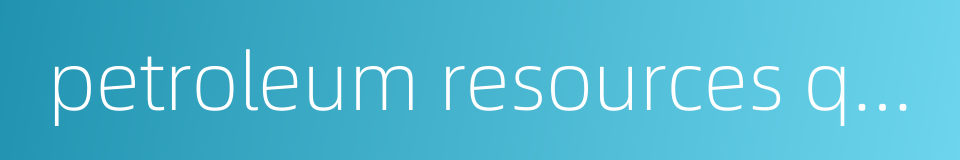 petroleum resources quantity的同义词