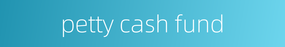 petty cash fund的同义词