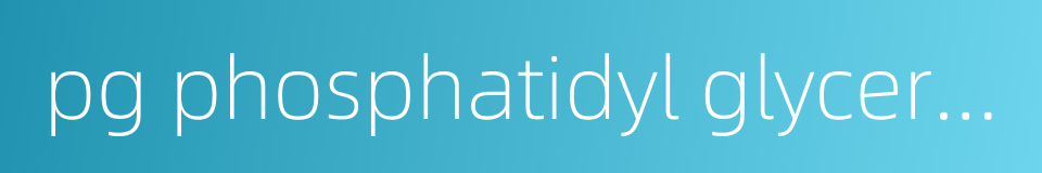 pg phosphatidyl glycerol的同义词