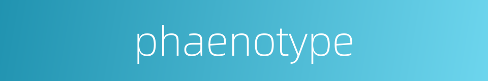 phaenotype的同义词