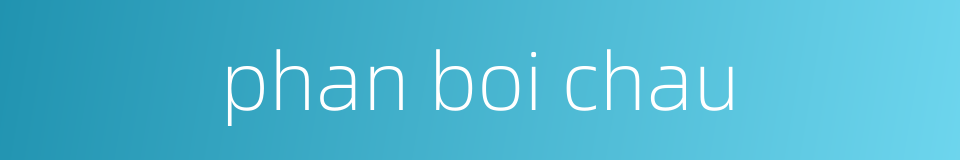 phan boi chau的同义词