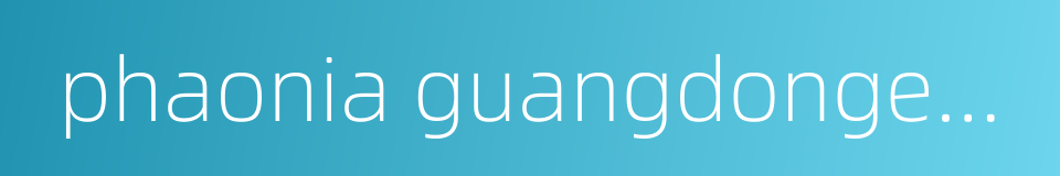 phaonia guangdongensis的同义词