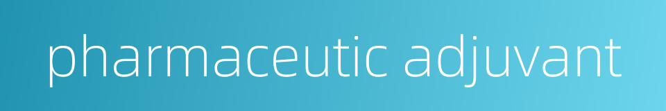 pharmaceutic adjuvant的同义词