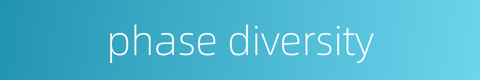 phase diversity的同义词