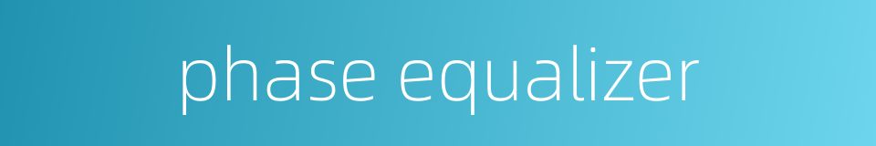 phase equalizer的同义词