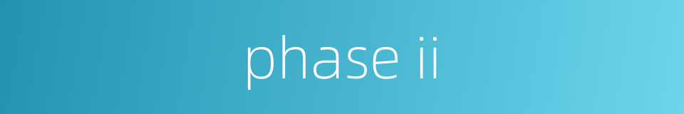 phase ii的同义词