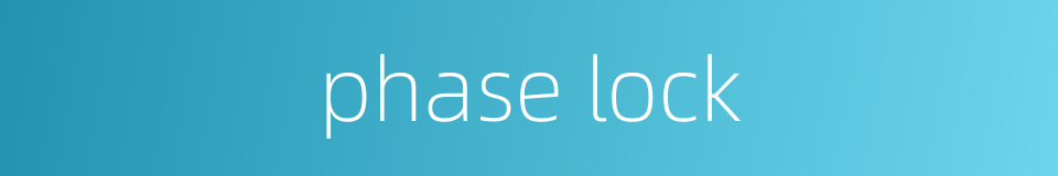 phase lock的同义词