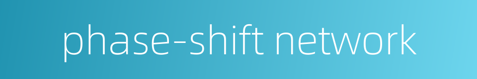 phase-shift network的同义词
