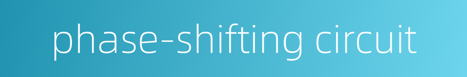 phase-shifting circuit的同义词