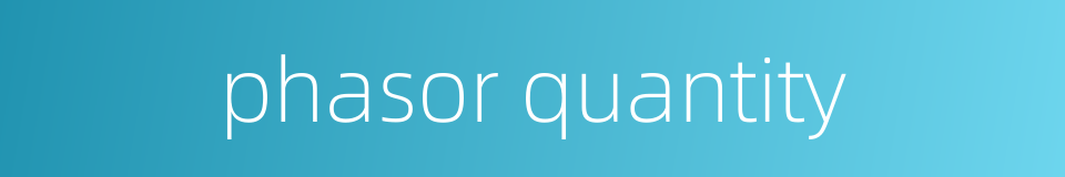 phasor quantity的同义词
