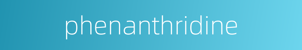 phenanthridine的同义词