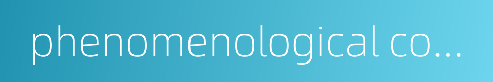 phenomenological coefficient的同义词