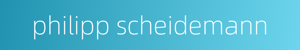 philipp scheidemann的同义词