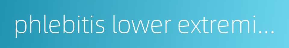phlebitis lower extremities的同义词