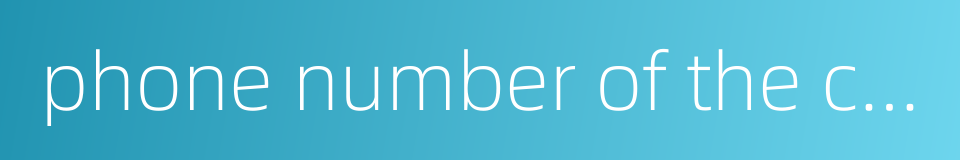 phone number of the contact的同义词