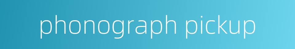 phonograph pickup的同义词