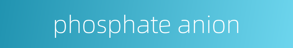 phosphate anion的同义词