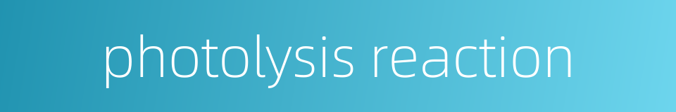 photolysis reaction的同义词
