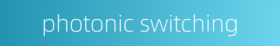 photonic switching的同义词