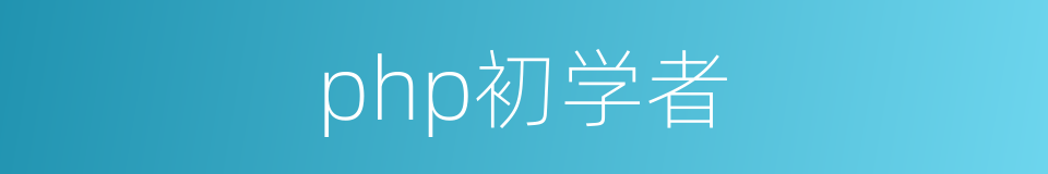 php初学者的同义词