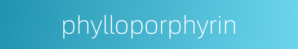 phylloporphyrin的同义词