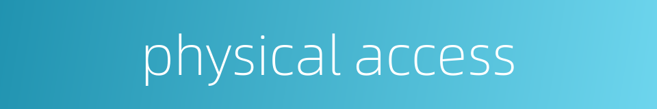 physical access的同义词