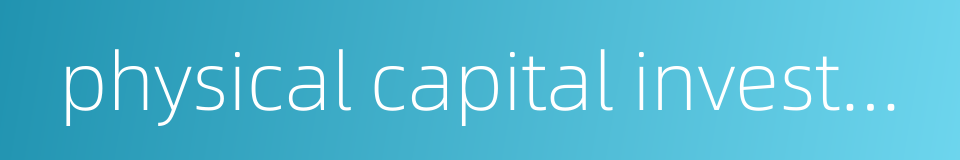 physical capital investment的同义词