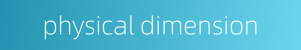 physical dimension的同义词