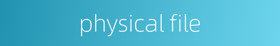 physical file的同义词