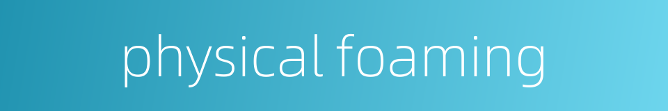 physical foaming的同义词