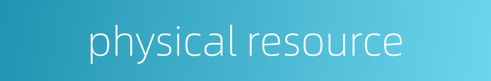 physical resource的同义词