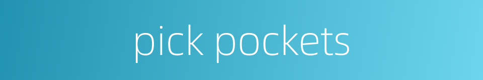 pick pockets的同义词
