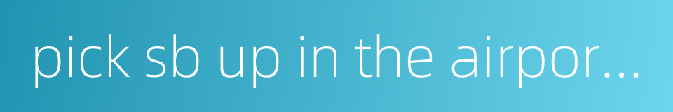 pick sb up in the airport with a placard的同义词