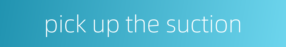 pick up the suction的同义词