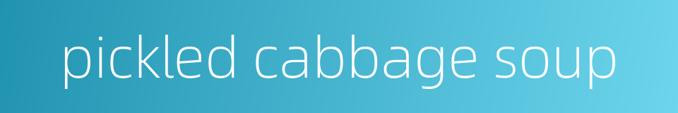 pickled cabbage soup的同义词