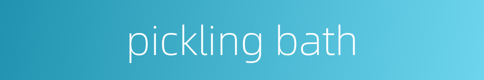 pickling bath的同义词