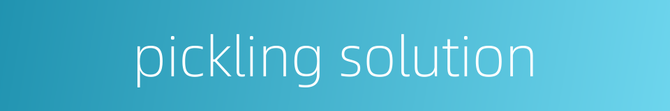pickling solution的同义词