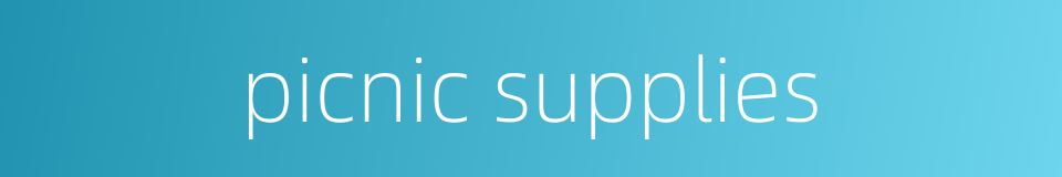 picnic supplies的同义词