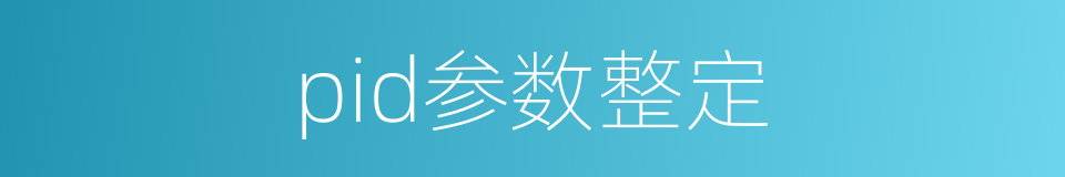 pid参数整定的同义词