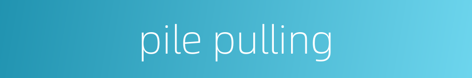 pile pulling的同义词