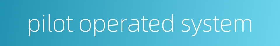 pilot operated system的同义词